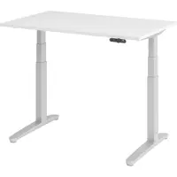 Bümö Schreibtisch elektrisch XBHM - Nachbildung: Weiß, Gestell: Silber, Größe: 120 x 80 cm