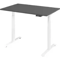 Bümö Schreibtisch elektrisch Lite - Größe: 120 x 80 cm, Nachbildung: Graphit, Gestell: Weiß