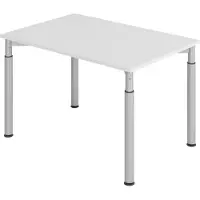 Bümö Schreibtisch Serie-Y - Gestell: Silber, Größe: 120 x 80 cm, Nachbildung: Grau
