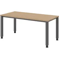 Bümö Schreibtisch Serie-Q - Größe: 160 x 80 cm, Gestell: Graphit, Nachbildung: Eiche