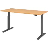 Bümö Schreibtisch elektrisch XMKA - Nachbildung: Buche, Gestell: Graphit, Größe: 180 x 80 cm