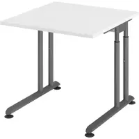 Bümö Schreibtisch Serie-Z - Nachbildung: Weiß, Größe: 80 x 80 cm, Gestell: Graphit