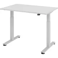 Bümö Schreibtisch elektrisch XMST - Gestell: Silber, Größe: 120 x 80 cm, Nachbildung: Grau