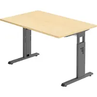 Bümö Schreibtisch Serie-O - Nachbildung Ahorn, Größe: 120 x 80 cm, Gestell: Graphit