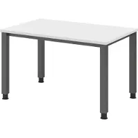 Bümö Schreibtisch Serie-Q - Nachbildung: Weiß, Größe: 120 x 80 cm, Gestell: Graphit