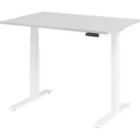 Bümö Schreibtisch elektrisch XDKB - Größe: 120 x 80 cm, Nachbildung: Grau, Gestell: Weiß