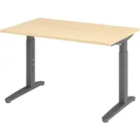 Bümö Schreibtisch Serie-XB - Nachbildung Ahorn, Größe: 120 x 80 cm, Gestell: Graphit
