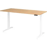 Bümö Schreibtisch elektrisch XDKB - Größe: 180 x 80 cm, Gestell: Weiß, Nachbildung: Eiche