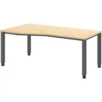 Bümö Schreibtisch Serie-Q - Nachbildung Ahorn, Gestell: Graphit, Größe: 180 x 100 cm