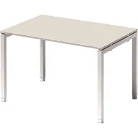 Bisley Cito Schreibtisch U-Gestell verstellbar - Größe: 120 x 80 cm, Gestell: Verkehrsweiß, Nachbildung: Grauweiß