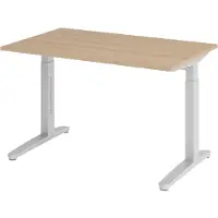 Bümö Schreibtisch Serie-XB - Gestell: Silber, Größe: 120 x 80 cm, Nachbildung: Eiche