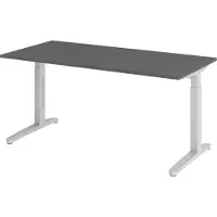 Bümö Schreibtisch Serie-XB - Gestell: Silber, Größe: 160 x 80 cm, Nachbildung: Graphit