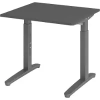 Bümö Schreibtisch Serie-XB - Größe: 80 x 80 cm, Nachbildung: Graphit, Gestell: Graphit