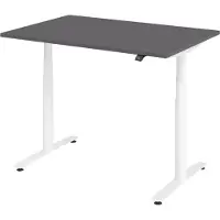 Bümö Schreibtisch elektrisch Bluetooth & App XDLR - Größe: 120 x 80 cm, Nachbildung: Graphit, Gestell: Weiß