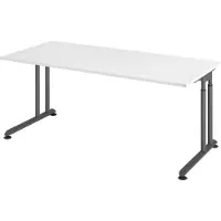 Bümö Schreibtisch Serie-Z - Nachbildung: Weiß, Gestell: Graphit, Größe: 180 x 80 cm