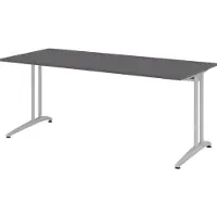 Bümö Schreibtisch Serie-B - Nachbildung: Graphit, Größe: 180 x 80 cm