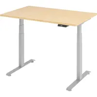 Bümö Schreibtisch elektrisch Lite - Nachbildung Ahorn, Gestell: Silber, Größe: 120 x 80 cm
