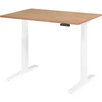 Bümö Schreibtisch elektrisch XMKA - Größe: 120 x 80 cm, Nachbildung: Nussbaum, Gestell: Weiß