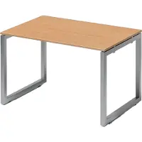 Bisley Cito Schreibtisch O-Gestell fixiert - Gestell: Silber, Nachbildung: Buche, Größe: 120 x 80 cm