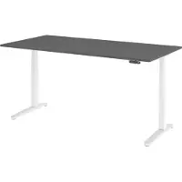 Bümö Schreibtisch elektrisch XBHM - Nachbildung: Graphit, Größe: 200 x 100 cm, Gestell: Weiß/Alu poliert