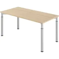 Bümö Schreibtisch Serie-Y - Gestell: Silber, Größe: 160 x 80 cm, Nachbildung: Eiche