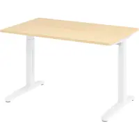 Bümö Schreibtisch Serie-XB - Nachbildung Ahorn, Größe: 120 x 80 cm, Gestell: Weiß