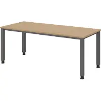 Bümö Schreibtisch Serie-Q - Gestell: Graphit, Größe: 180 x 80 cm, Nachbildung: Eiche