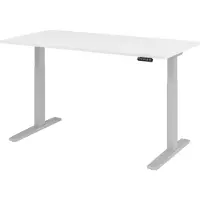 Bümö Schreibtisch elektrisch XMKA - Nachbildung: Weiß, Gestell: Silber, Größe: 160 x 80 cm