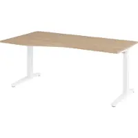 Bümö Schreibtisch Serie-XB - Größe: 180 x 100 cm, Gestell: Weiß, Nachbildung: Eiche