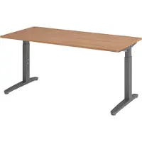 Bümö Schreibtisch Serie-XB - Größe: 160 x 80 cm, Gestell: Graphit, Nachbildung: Nussbaum