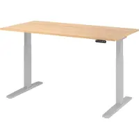 Bümö Schreibtisch elektrisch XMKA - Gestell: Silber, Größe: 160 x 80 cm, Nachbildung: Eiche