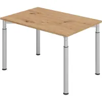 Bümö Schreibtisch Serie-Y - Gestell: Silber, Nachbildung: Asteiche, Größe: 120 x 80 cm