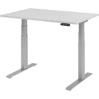 Bümö Schreibtisch elektrisch XDKB - Gestell: Silber, Größe: 120 x 80 cm, Nachbildung: Grau