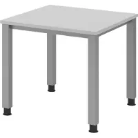 Bümö Schreibtisch Serie-Q - Gestell: Silber, Größe: 80 x 80 cm, Nachbildung: Grau