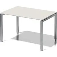 Bisley Cito Schreibtisch U-Gestell verstellbar - Gestell: Silber, Größe: 120 x 80 cm, Nachbildung: Grauweiß