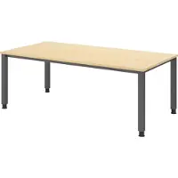 Bümö Schreibtisch Serie-Q - Nachbildung Ahorn, Gestell: Graphit, Größe: 200 x 100 cm