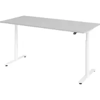 Bümö Schreibtisch elektrisch Bluetooth & App XDLR - Nachbildung: Grau, Größe: 180 x 80 cm, Gestell: Weiß