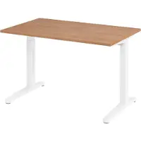 Bümö Schreibtisch Serie-XB - Größe: 120 x 80 cm, Nachbildung: Nussbaum, Gestell: Weiß