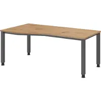 Bümö Schreibtisch Serie-Q - Nachbildung: Asteiche, Gestell: Graphit, Größe: 180 x 100 cm