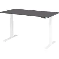 Bümö Schreibtisch elektrisch XDKB - Größe: 160 x 80 cm, Nachbildung: Graphit, Gestell: Weiß