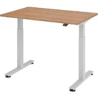 Bümö Schreibtisch elektrisch XMST - Gestell: Silber, Größe: 120 x 80 cm, Nachbildung: Nussbaum