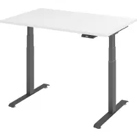 Bümö Schreibtisch elektrisch Lite - Nachbildung: Weiß, Größe: 120 x 80 cm, Gestell: Graphit