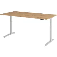 Bümö Schreibtisch elektrisch XBHM - Gestell: Silber, Nachbildung: Asteiche, Größe: 200 x 100 cm