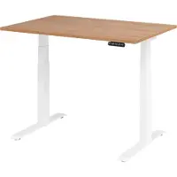 Bümö Schreibtisch elektrisch XDKB - Größe: 120 x 80 cm, Nachbildung: Nussbaum, Gestell: Weiß