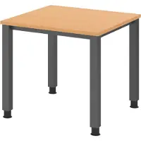 Bümö Schreibtisch Serie-Q - Nachbildung: Buche, Größe: 80 x 80 cm, Gestell: Graphit