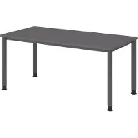 Bümö Schreibtisch Serie-H - Größe: 160 x 80 cm, Nachbildung: Graphit, Gestell: Graphit