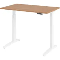 Bümö Schreibtisch elektrisch XBHM - Größe: 120 x 80 cm, Nachbildung: Nussbaum, Gestell: Weiß