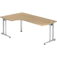 Bümö Schreibtisch Serie-N - Größe: Eckschreibtisch 200 x 120 cm, Nachbildung: Eiche