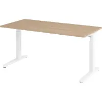 Bümö Schreibtisch Serie-XB - Größe: 160 x 80 cm, Gestell: Weiß, Nachbildung: Eiche