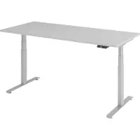 Bümö Schreibtisch elektrisch Lite - Gestell: Silber, Nachbildung: Grau, Größe: 180 x 80 cm